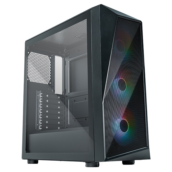 COOLER MASTER Ház Mid Tower ATX CMP 520 3x ARGB Ventilátor +HUB Tápegység nélkül Üvegfalú Fekete