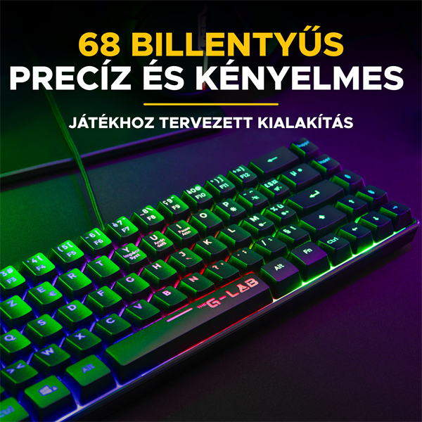 The G-Lab Gaming kit - 2 in 1 COMBO HYDROGEN B/HU  TKL billentyűzet  egér  6200 DPI RGB USB-A Fekete HU