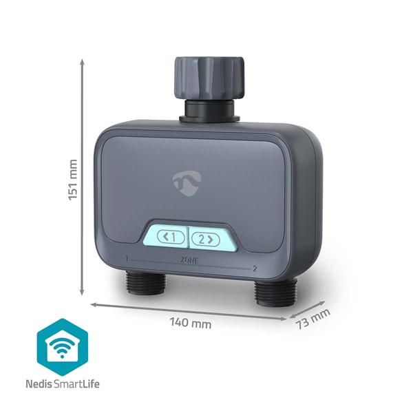 Nedis BTWV20GY smartlife Bluetooth® automata víz / locsolás vezérlő, elemes táp