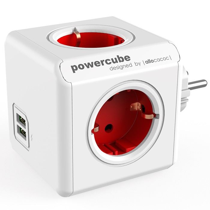 Allocacoc PowerCube Original USB hálózati elosztó fehér-piros (1202RD/DEOUPC) Allocacoc PowerCube Original USB hálózati elosztó fehér-piros (1202RD/DEOUPC)