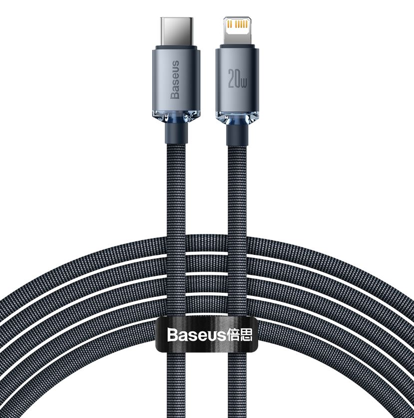 Baseus Crystal Shine USB-C-Lightning töltőkábel, 20W, PD, 2m, fekete (CAJY000301) Baseus Crystal Shine USB-C-Lightning töltőkábel, 20W, PD, 2m, fekete (CAJY000301)
