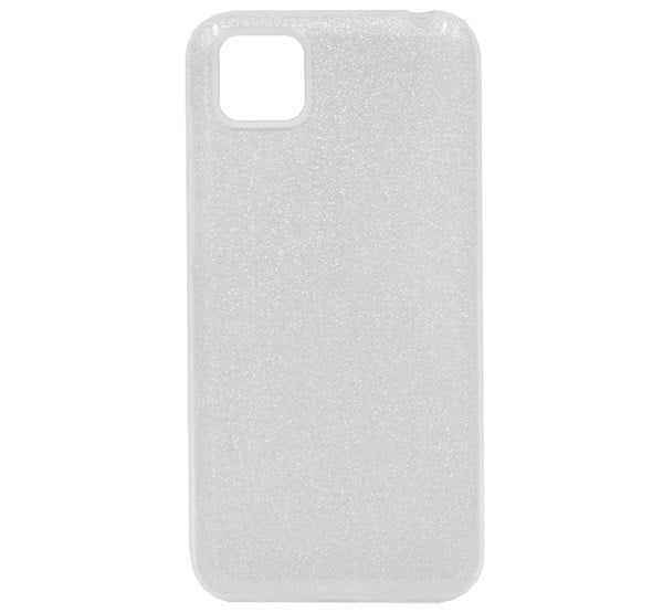 Szilikon telefonvédő (műanyag belső, csillogó hátlap) EZÜST [Honor 9S]