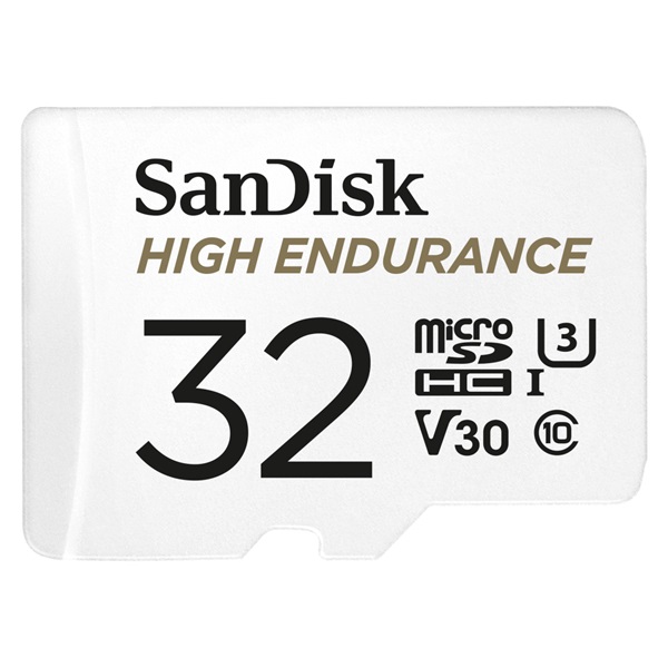Sandisk 32GB microSDHC High Endurance  Class 10 CL10 U3 V30 + adapterrel Memóriakártya