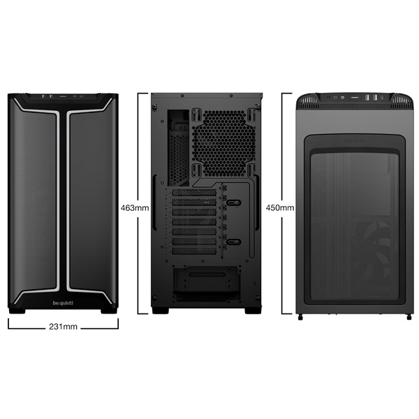 Be Quiet! Pure Base 501 DX Black  ATX  edzett üveg oldallap Fekete Számítógépház 