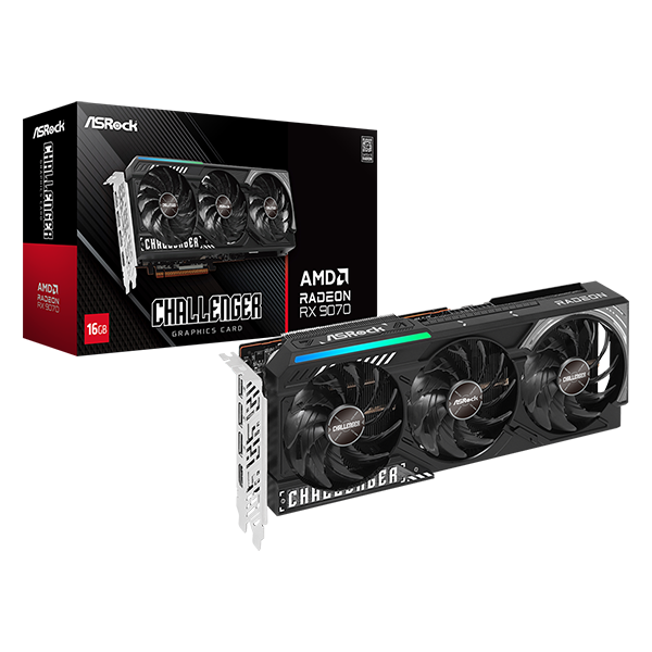 ASROCK  PCI-Ex16x AMD RX 9070 CHALLENGER 16GB DDR6 Videokártya