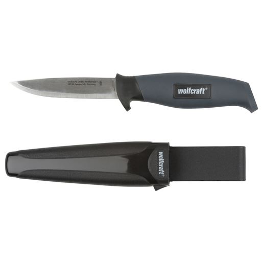 Wolfcraft szabadtéri kés sima élű pengével és tokkal (4085000)