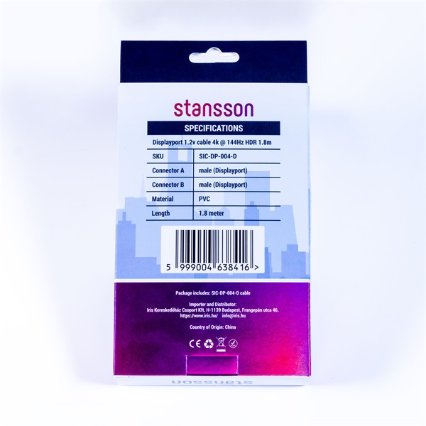 Stansson 1,8m Displayport Kábel