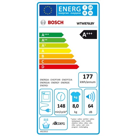 Bosch WTW876LBY SZÁRÍTÓGÉP HŐSZIVATTYÚS KONDENZÁCIÓS