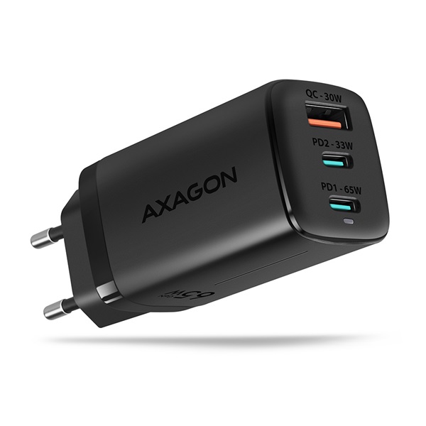 Axagon ACU-DPQ65 QC4 + USB-C PD hálózati töltő fekete Axagon ACU-DPQ65 QC4 + USB-C PD hálózati töltő fekete