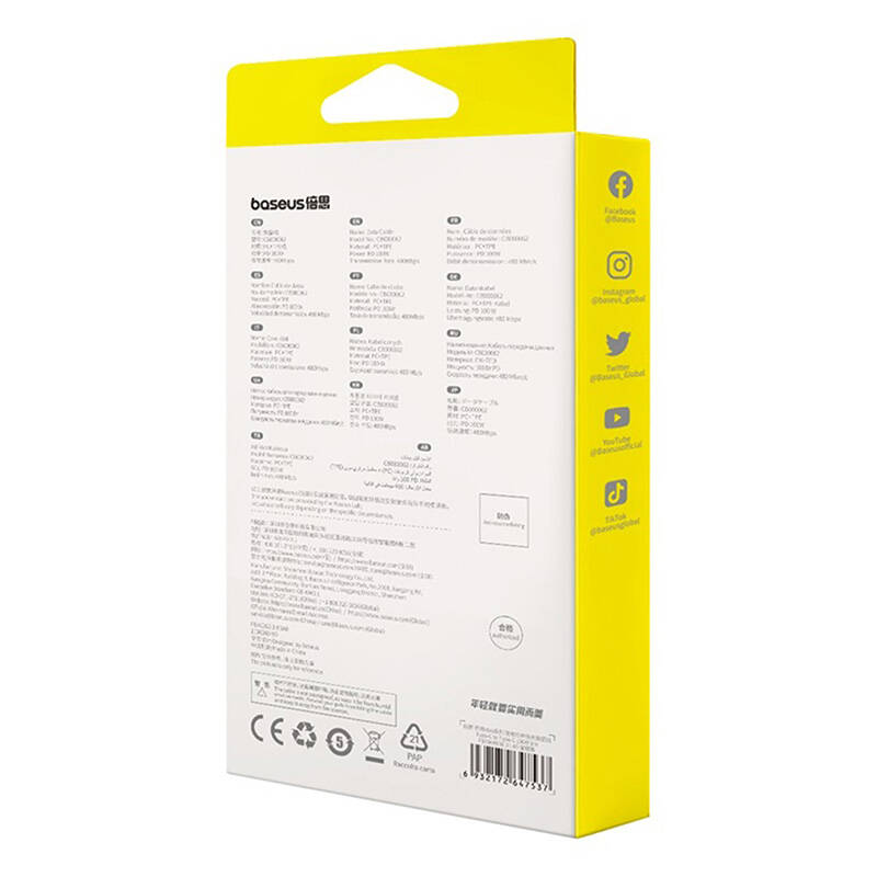 Baseus Free2Draw USB-C – USB-C kábel, PD, 100 W, 1 m (fekete)