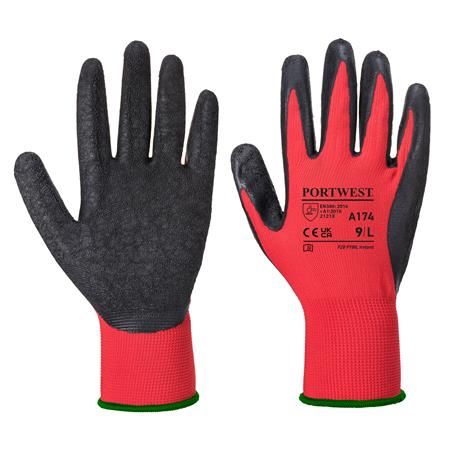 PORTWEST Flex Grip latex védőkesztyű L-es méret piros-fekete (A174R8RL) PORTWEST Flex Grip latex védőkesztyű L-es méret piros-fekete (A174R8RL)
