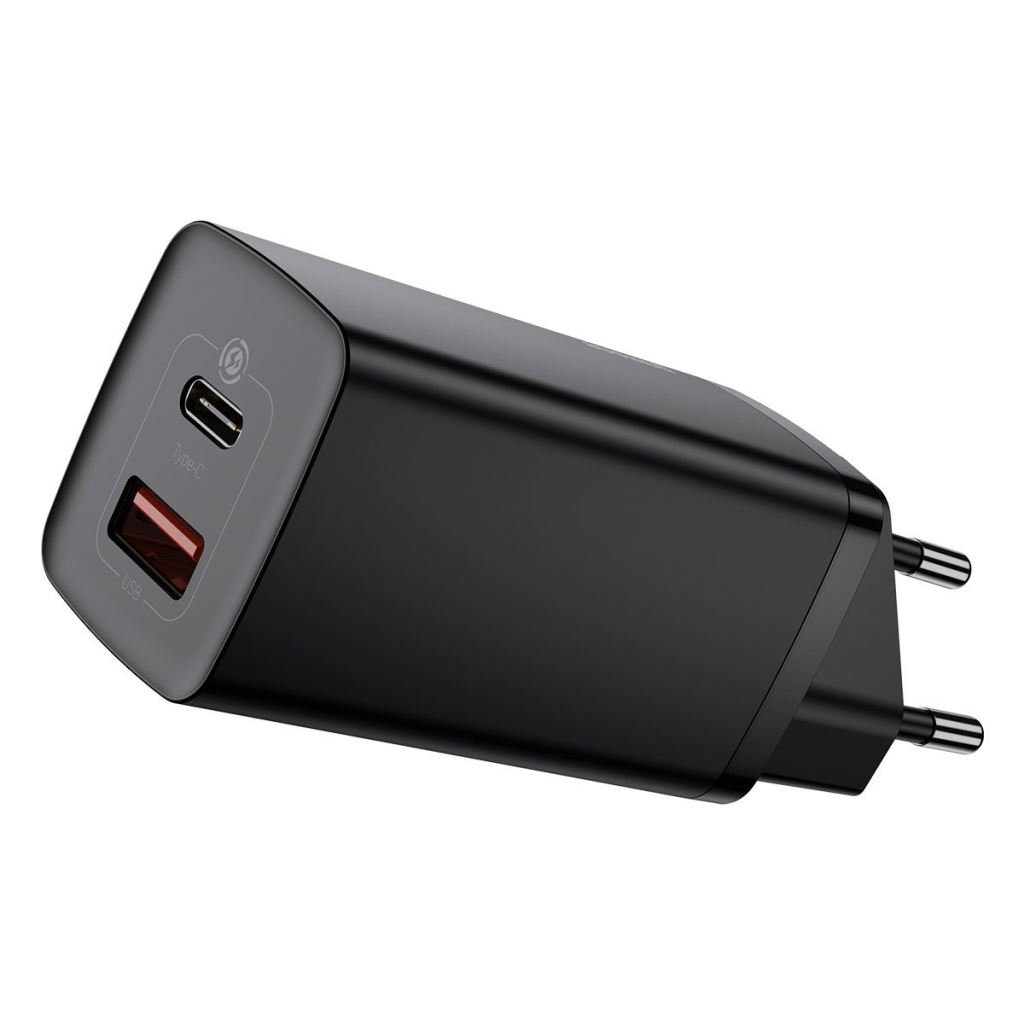 Baseus GaN2 Lite fali töltő USB-A + USB-C 65 W fekete (CCGAN2L-B01) Baseus GaN2 Lite fali töltő USB-A + USB-C 65 W fekete (CCGAN2L-B01)