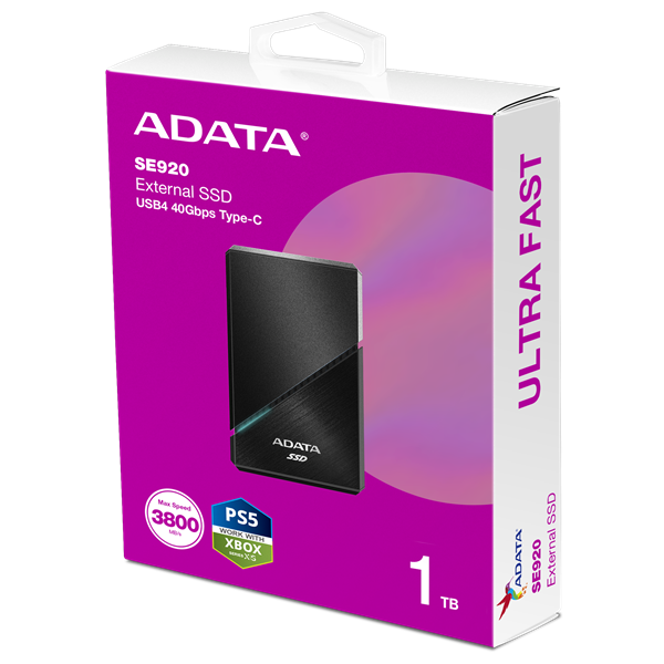 ADATA USB 3.2 1TB SE920 Elite Fekete Külső SSD 