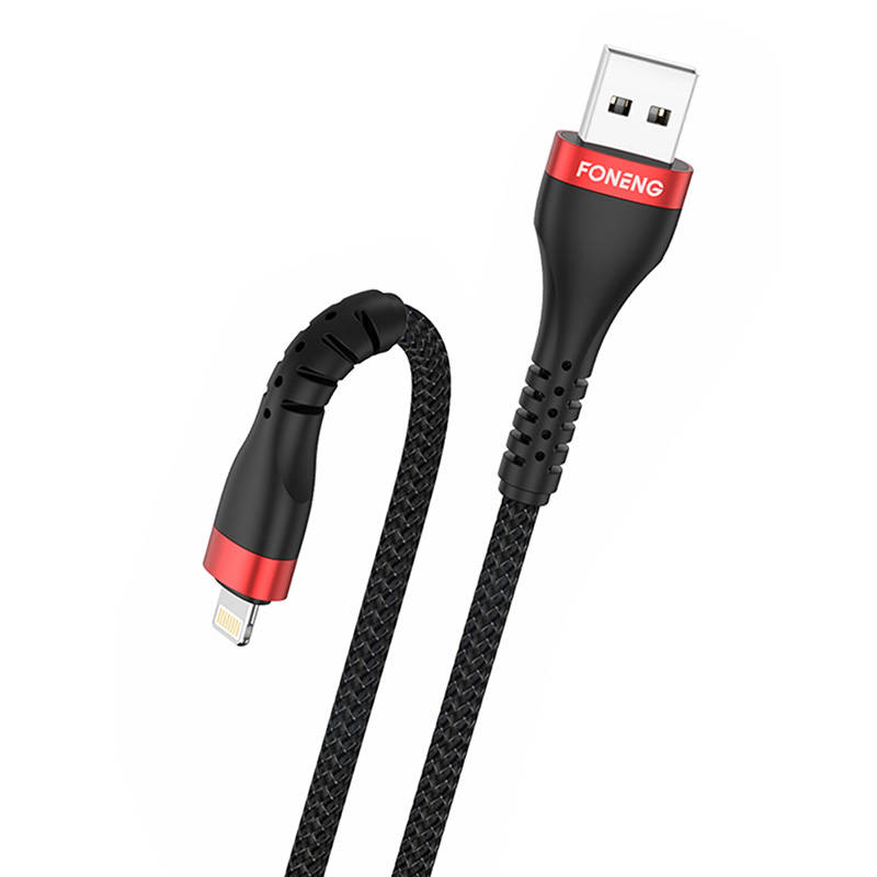 Foneng Cable USB to Lightning, X82 iPhone 3A, 1m (black) Foneng Cable USB to Lightning, X82 iPhone 3A, 1m (black)