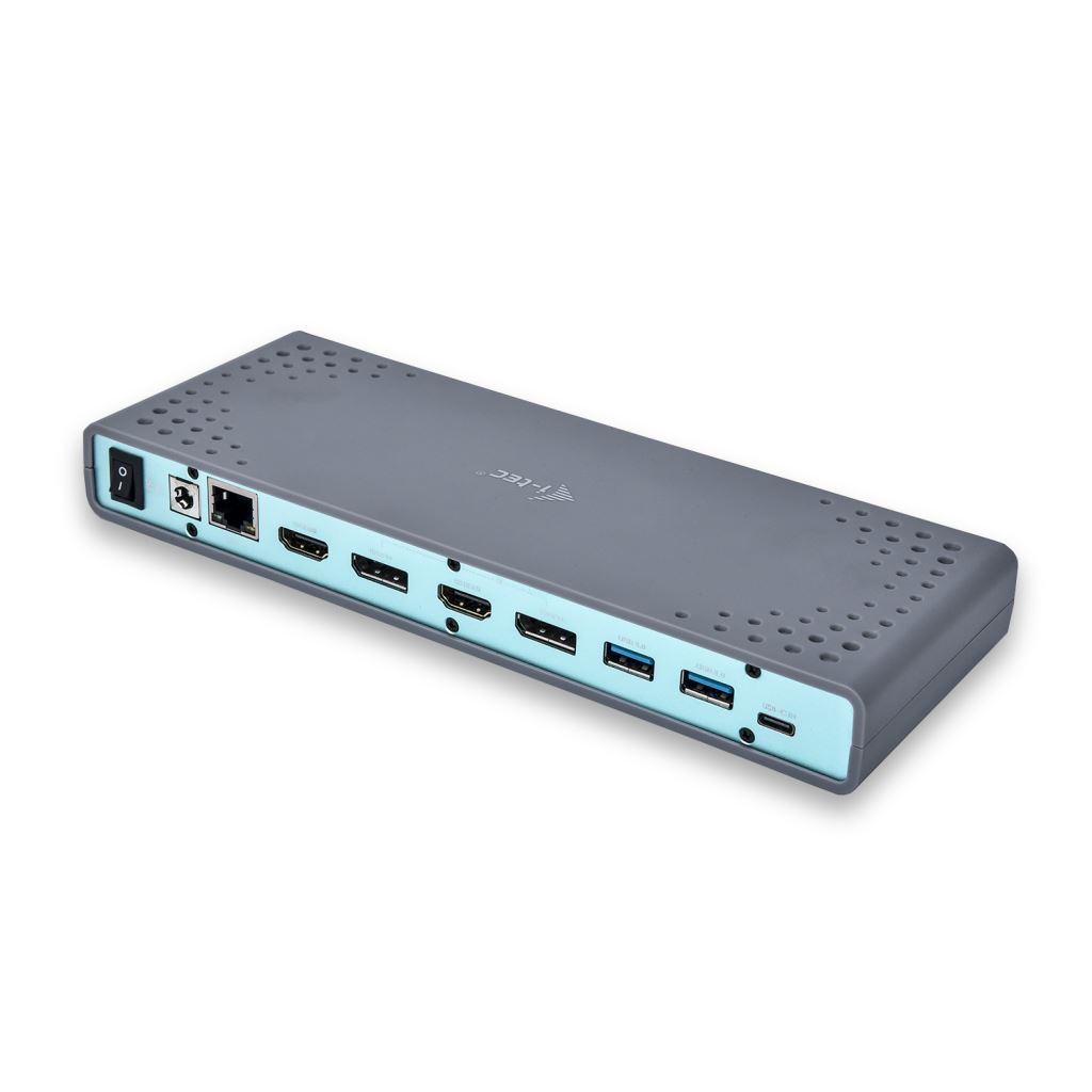 i-tec USB 3.0 / USB-C / Thunderbolt 3 Dual Display Docking Station dokkoló állomás szürke  (CADUAL4KDOCK)