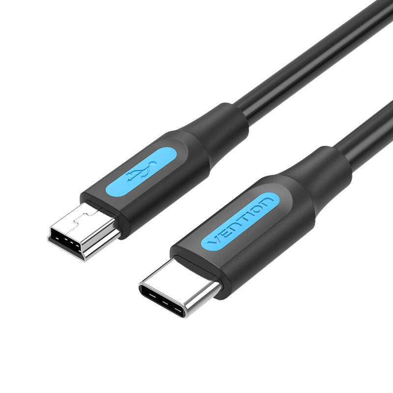 USB-C 2.0 to Mini-B 2A cable 1m Vention COWBF black USB-C 2.0 to Mini-B 2A cable 1m Vention COWBF black