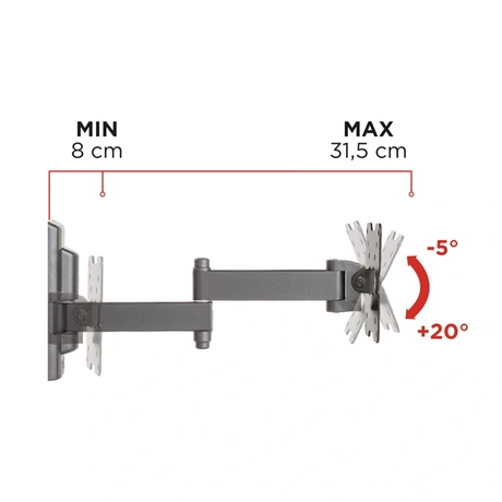 Meliconi 580460 FLATSTYLE FDR100   VESA 100 dupla karos 14-25"  Fali konzol