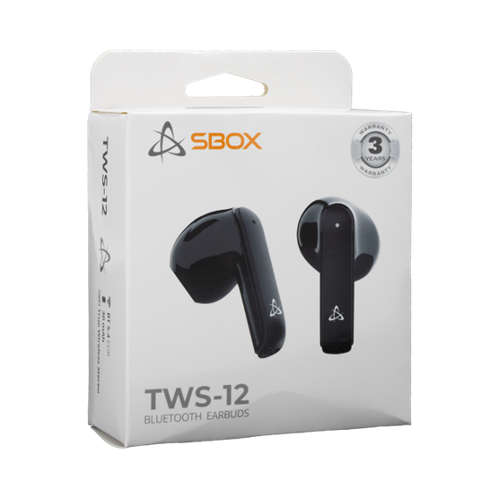  SBOX EB-TWS12B bluetooth v5.4 in-ear fülhallgató mikrofonnal  EDR Fekete
