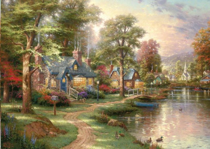 Schmidt Hometown Lake, Thomas Kinkade, 1500 db-os puzzle (57452, 7263-183) Schmidt Hometown Lake, Thomas Kinkade, 1500 db-os puzzle (57452, 7263-183)