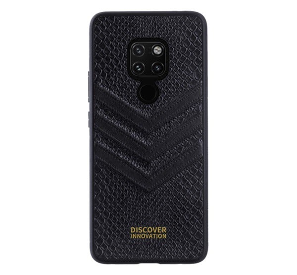 NILLKIN PRESTIGE műanyag telefonvédő (szilikon keret, bőr hatású hátlap, kigyóbőr hatású minta) FEKETE [Huawei Mate 20]