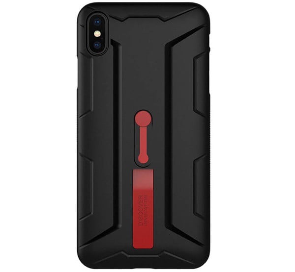NILLKIN GRIP szilikon telefonvédő (műanyag belső, közepesen ütésálló, ujjra húzható) FEKETE [Apple iPhone XS Max 6.5]