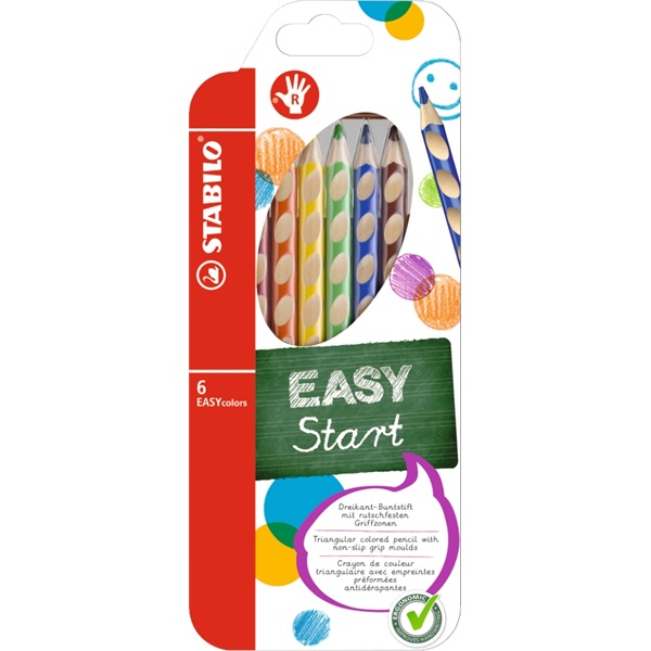 Stabilo Easy jobbkezes 6db-os vegyes színű színes ceruza