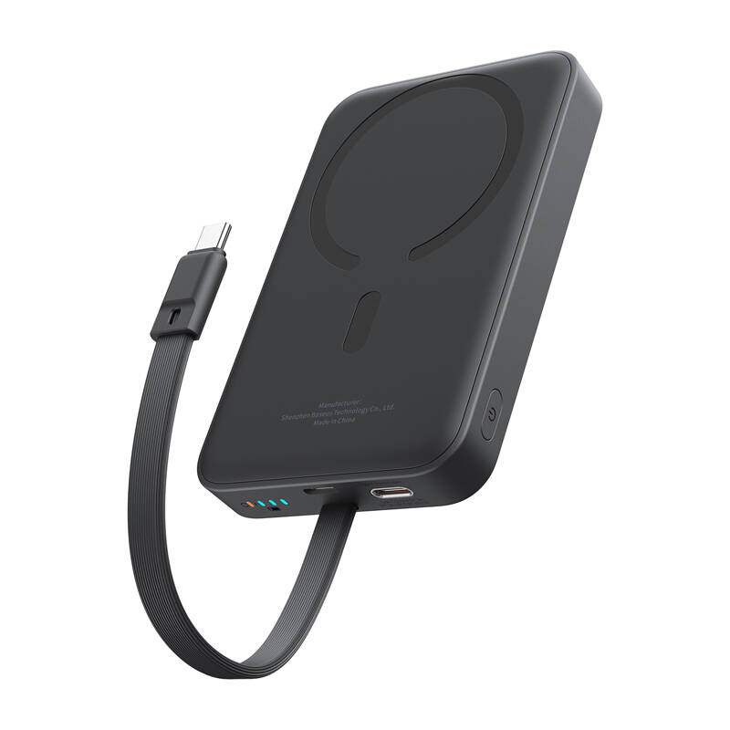Baseus Mini 10000mAh 30W mágneses Powerbank Fekete  Bayern Edition