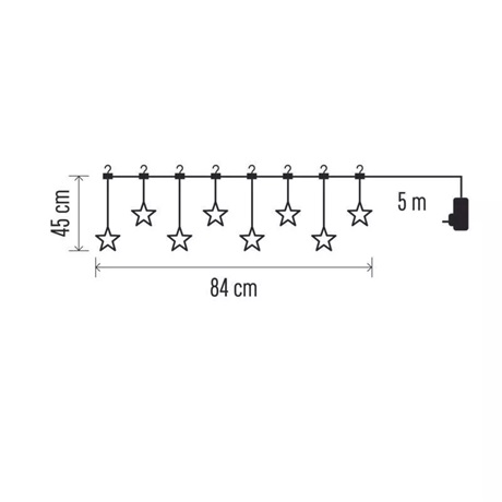 Emos DCGW02 LEDES KÜLTÉRI FÉNYFÜGGÖNY CSILLAG Emos DCGW02 LEDES KÜLTÉRI FÉNYFÜGGÖNY CSILLAG