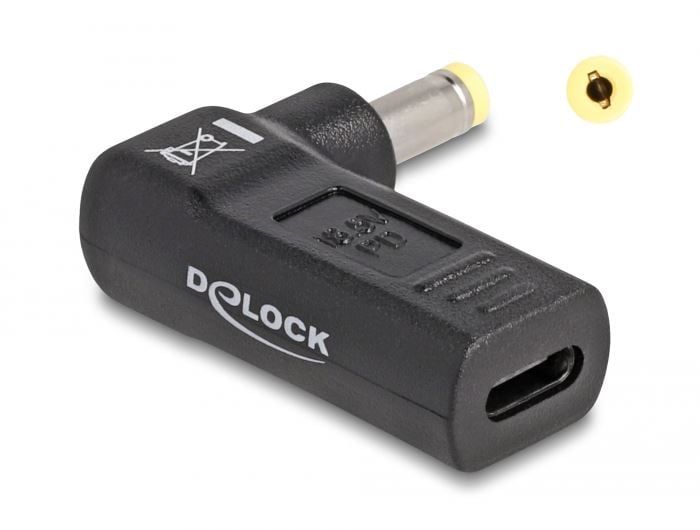 Delock Laptop töltőkábel adapter USB Type-C anya - HP 4,8 x 1,7 mm apa 90 fokban hajlított (60006) Delock Laptop töltőkábel adapter USB Type-C anya - HP 4,8 x 1,7 mm apa 90 fokban hajlított (60006)