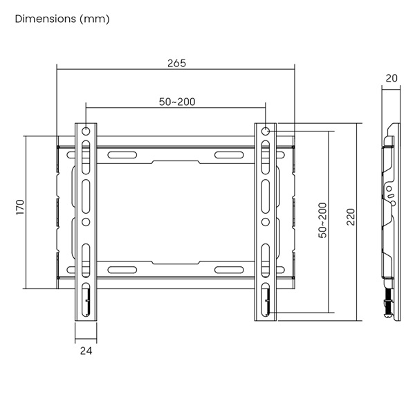 Stansson WM-2343 23"-43" fix fali TV konzol Stansson WM-2343 23"-43" fix fali TV konzol