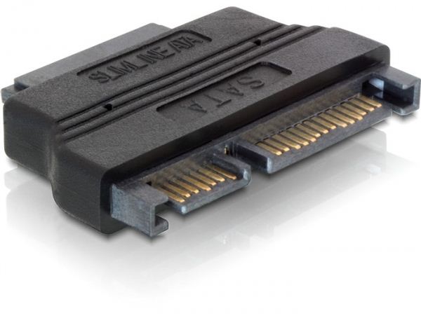 DeLock Adapter SATA 22pin male - Slim SATA female 13pin Black Bulk