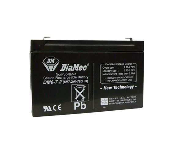 Diamec zselés ólomsavas gondozásmentes akkumulátor 6V 7200mAh 151x34x98.5mm (DM6-7)