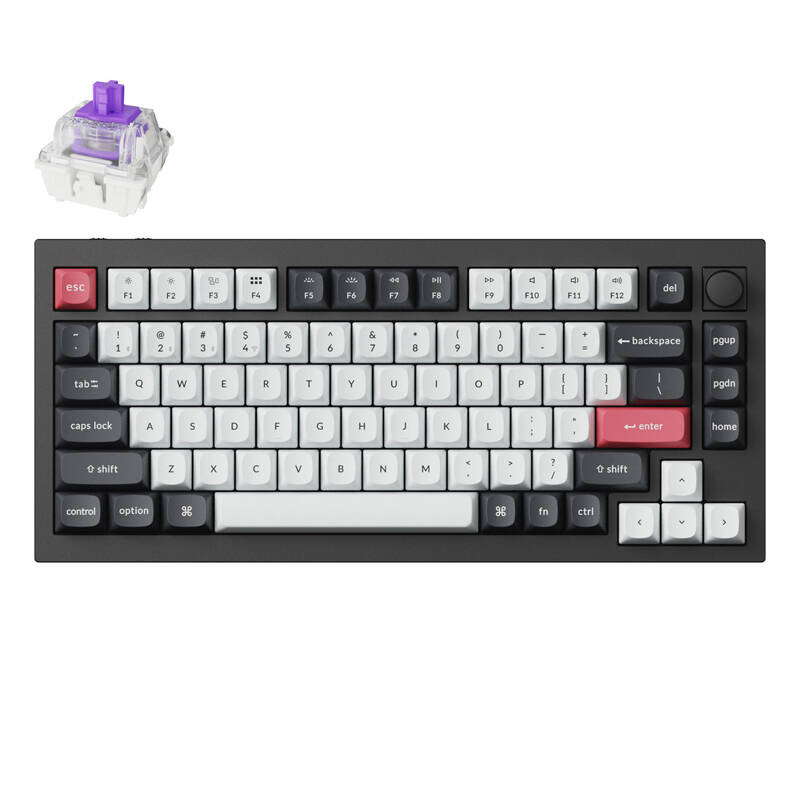 Keychron Q1 HE RGB vezeték nélküli mechanikus billentyűzet, Nebula mágneses kapcsoló (fekete) [Q1H-M1].