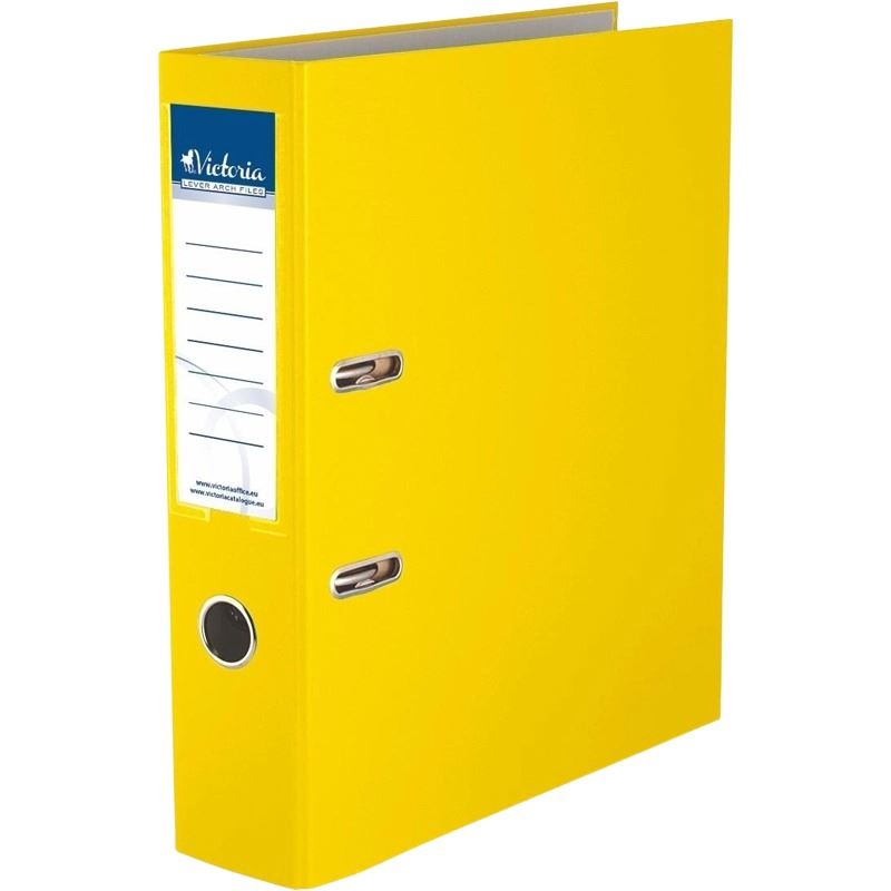 Iratrendező, 75 mm, A4, PP/karton, VICTORIA OFFICE, "Basic", sárga Iratrendező, 75 mm, A4, PP/karton, VICTORIA OFFICE, "Basic", sárga