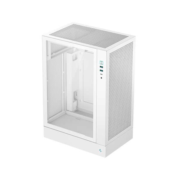 DeepCool Számítógépház - CH170 PLUS WH (Micro-ATX/Mini-ITX, 2xUSB3.0, Type-C, fehér)