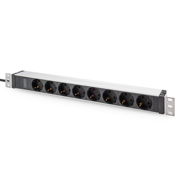 DIGITUS DN-95428 1U rack alu 8 schuko dugaljas C20-as tápcsatlakozós hálózati elosztó