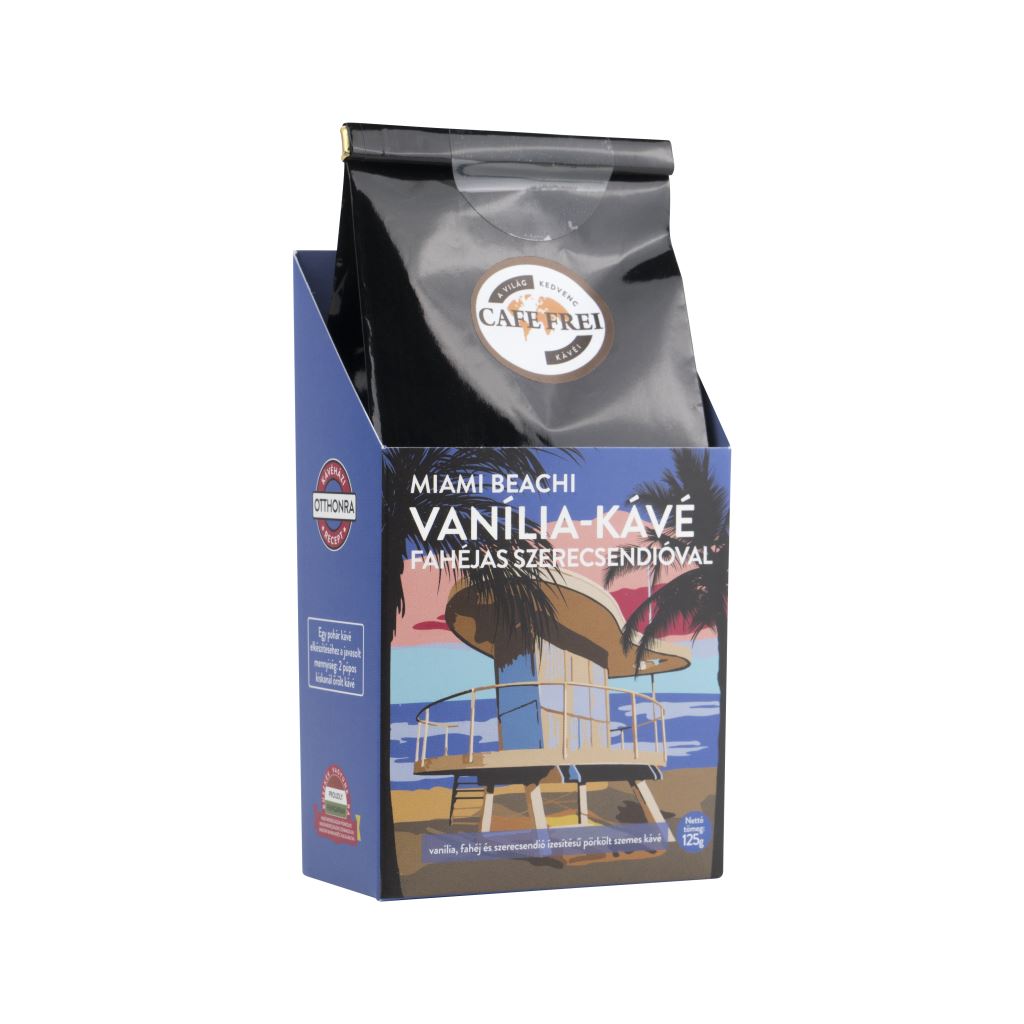 Cafe Frei Miami Beachi vanília szemes kávé fahéjjal és szerecsendióval 125g (U-013) Cafe Frei Miami Beachi vanília szemes kávé fahéjjal és szerecsendióval 125g (U-013)