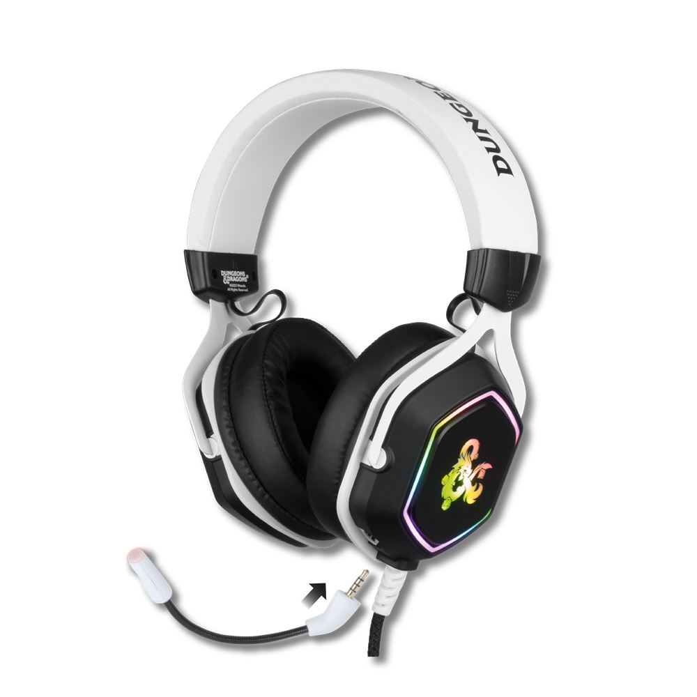 Konix KX-DND-GH-RBW-PC Dungeons & Dragons Rainbow gaming headset fekete-fehér Konix KX-DND-GH-RBW-PC Dungeons & Dragons Rainbow gaming headset fekete-fehér