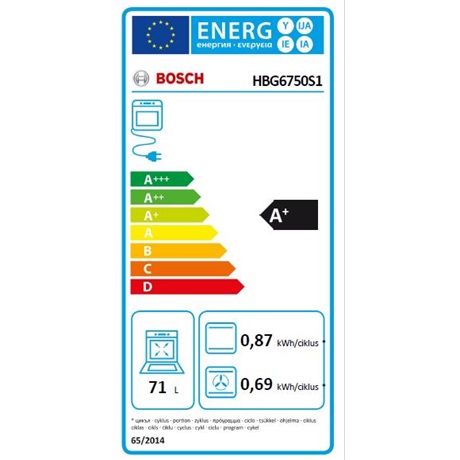 Bosch HBG6750S1 SÜTŐ BEÉPÍTHETŐ ELEKTROMOS