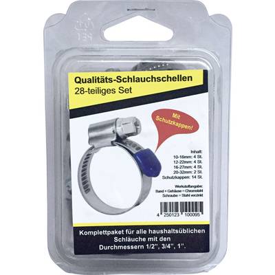 Tömlőbilincs 10 - 32 mm 28 részes készlet Kash 3771310001 Tömlőbilincs 10 - 32 mm 28 részes készlet Kash 3771310001