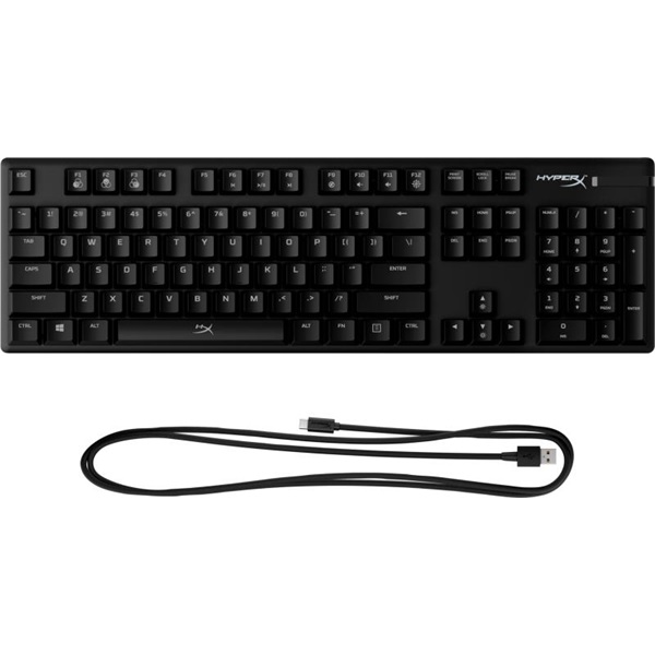 HyperX Mechanikus Billentyűzet   Alloy Origins Aqua  Vezetékes  USB  81 gomb  HX Aqua switch angol kiosztás Fekete 