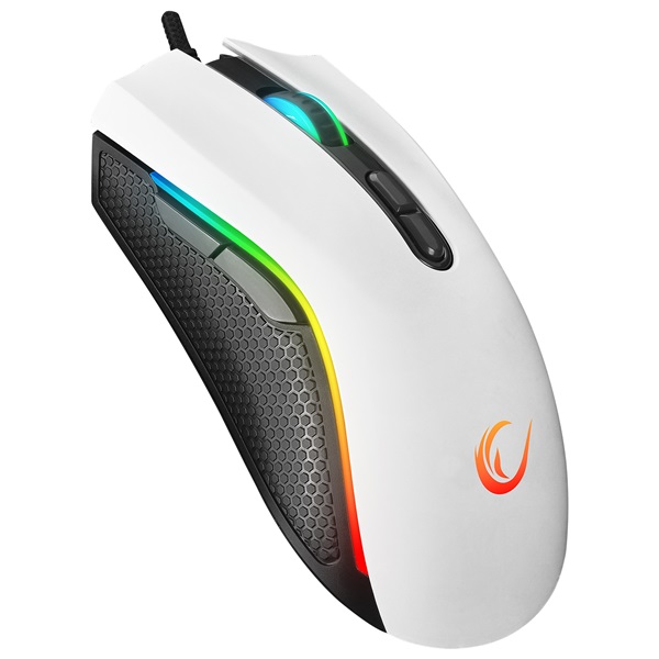 Rampage SMX-R44 V2 Macro 12800 DPI RGB LED 1,8m fonott kábel Egér Gamer Fehér Rampage SMX-R44 V2 Macro 12800 DPI RGB LED 1,8m fonott kábel Egér Gamer Fehér