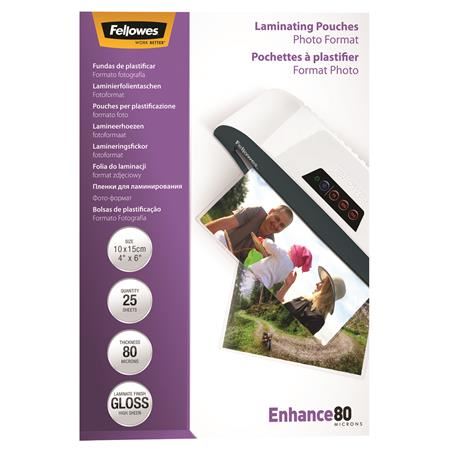 Fellowes Meleglamináló fólia, 100x150 mm, 80 mikron fényes, 25 db (5440602)