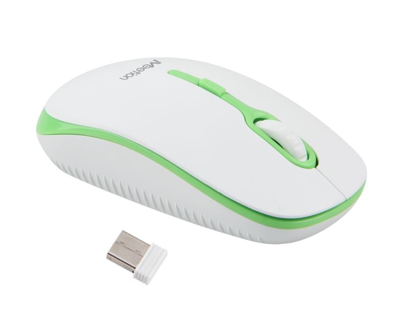 Meetion R547 vezeték nélküli egér fehér-zöld (MT-R547WH+GREEN)