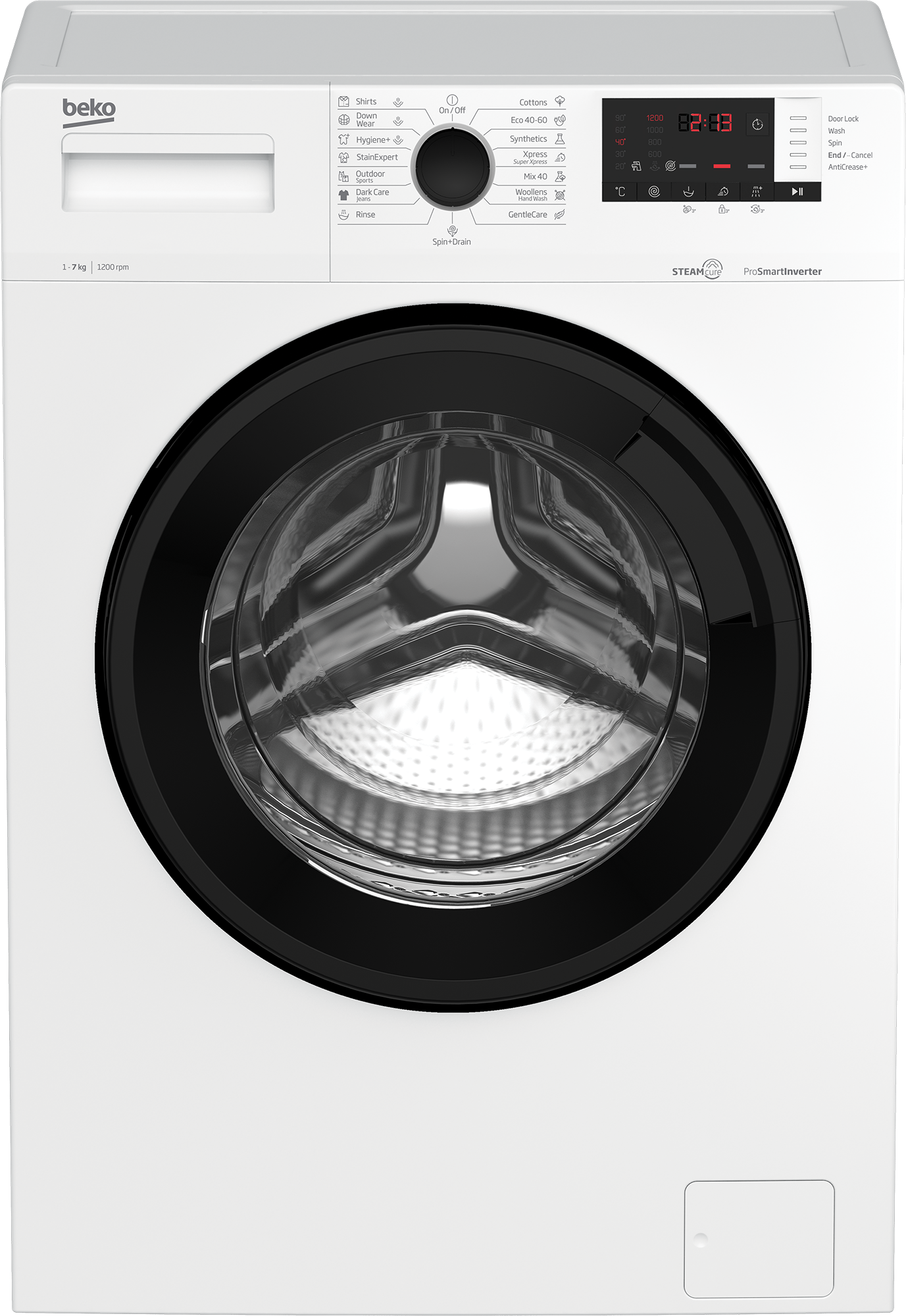 Beko WUE7612XBWS Elöltöltős keskeny mosógép – 7 kg, 1200 ford./perc, A Energiaosztály, Daily Xpress program, SteamCure gőzfunkció Beko WUE7612XBWS Elöltöltős keskeny mosógép – 7 kg, 1200 ford./perc, A Energiaosztály, Daily Xpress program, SteamCure gőzfunkció