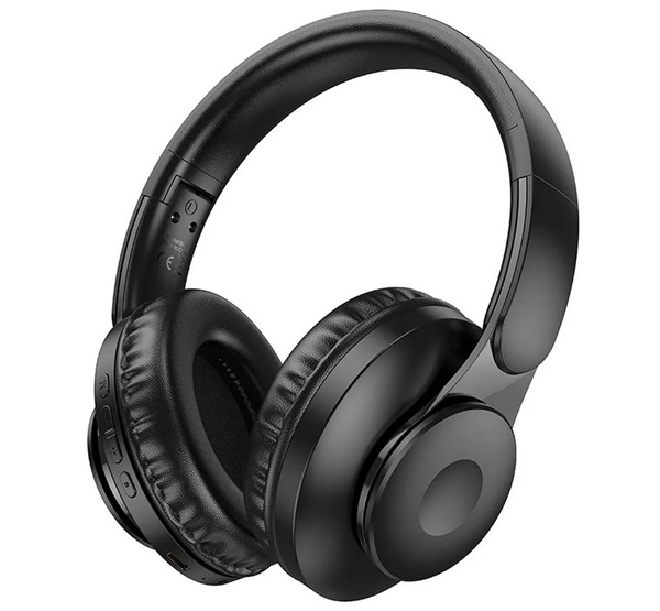 Hoco W45 bluetooth fejhallgató SZTEREO (v5.3, mikrofon, kártyaolvasó, összehajtható, 3.5mm jack aljzat) FEKETE (W45_B)