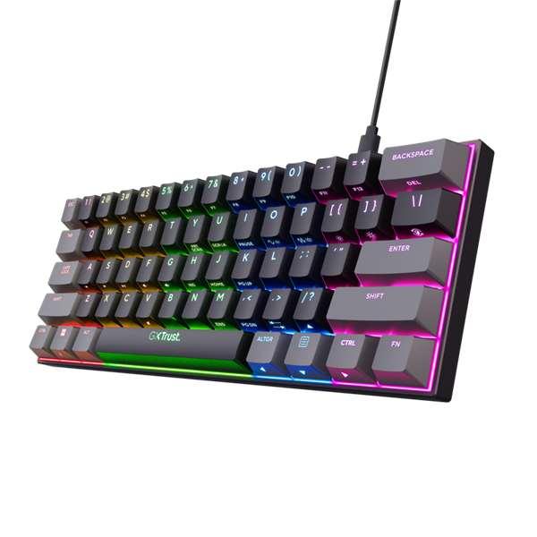 Trust Billentyűzet Gamer GXT867 Acira Kompakt Mechanikus Outemu Red switch RGB LED USB fekete angol Trust Billentyűzet Gamer GXT867 Acira Kompakt Mechanikus Outemu Red switch RGB LED USB fekete angol