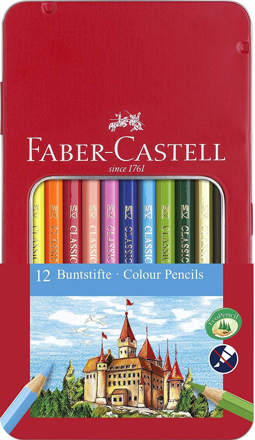 Faber-Castell 12db-os színes ceruza készlet fémdobozban (115801)