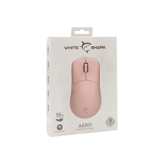  White Shark WGM-5015P AERO vezeték nélküli gamer egér Rózsaszín
