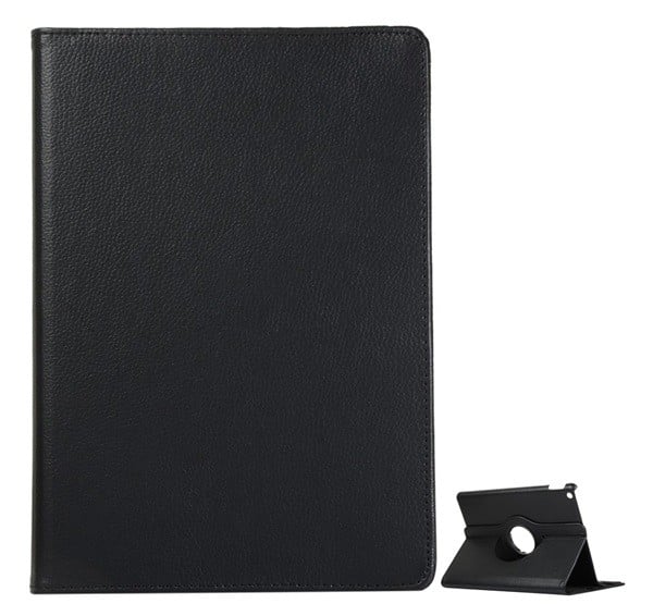 Tok álló, bőr hatású (FLIP, asztali tartó funkció, 360°-ban forgatható) FEKETE [Apple IPAD 10.2 (2021)]